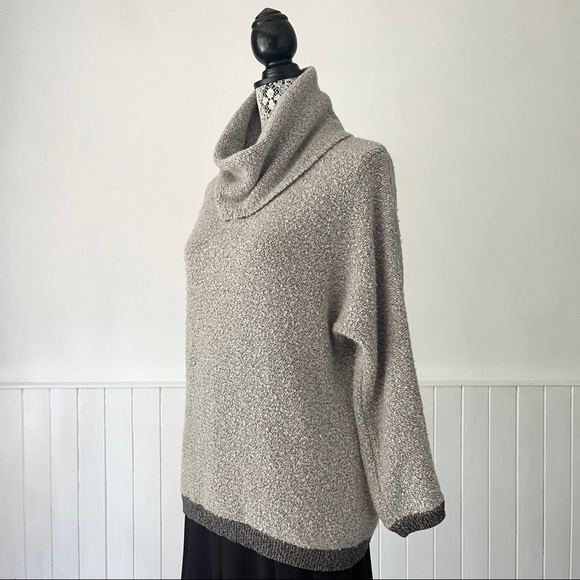 Lilla P Wool Alpaca Blend Slub Cowl Neck Sweater Size M - Picture 5 of 11